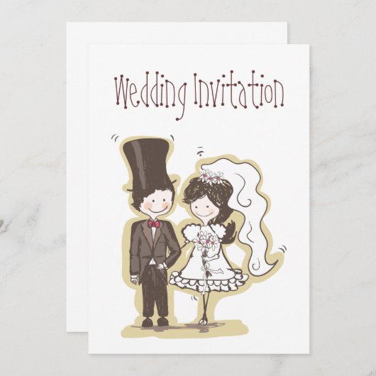 Carte d'invitation de mariage (Devant / Derrière)