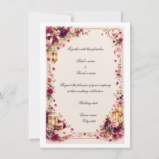 Carte d'invitation de mariage (Devant)