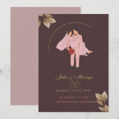 Carte d'invitation de mariage (Devant / Derrière)