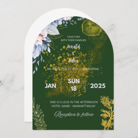 Carte d'invitation de mariage (Devant / Derrière)