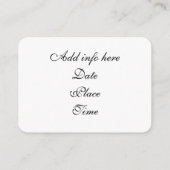 Carte d'invitation de mariage (Dos)