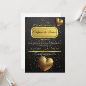 carte d'invitation de mariage (Devant/Arrière en situation)