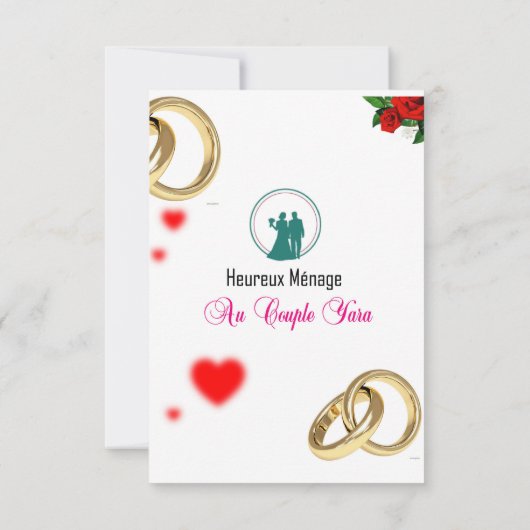 CARTE D'INVITATION DE MARIAGE (Dos)
