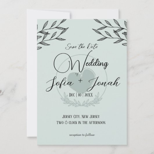 Carte d'invitation de mariage (Devant)