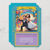 " CARTE D'INVITATION DE MARIAGE " (Devant / Derrière)