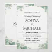Carte d'invitation de mariage 2026 Design simple e (Devant / Derrière)