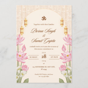 Carte d'invitation de mariage 5"7 pouces cartes