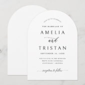Carte d'invitation de mariage à arch simple callig (Devant / Derrière)