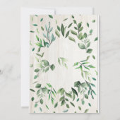 Carte d'invitation de mariage à bordure de verdure (Dos)