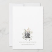 Carte d'invitation de mariage à code QR avec fleur (Dos)
