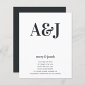 Carte d'invitation de mariage à code QR Budget Mon (Devant / Derrière)