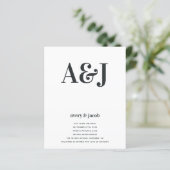 Carte d'invitation de mariage à code QR Budget Mon (Debout devant)