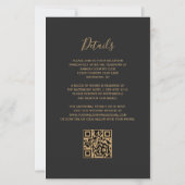 Carte d'invitation de mariage à code QR Rust Gold (Dos)
