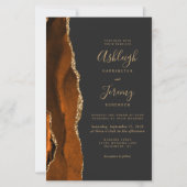 Carte d'invitation de mariage à code QR Rust Gold (Devant)