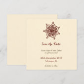 Carte d'invitation de mariage à conserver marron b (Devant / Derrière)