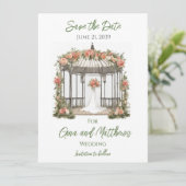 Carte d'invitation de mariage à Gazebo avec Save t (Debout devant)