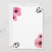 Carte d'invitation de mariage à la fleur d'aquarel (Dos)