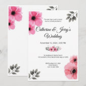 Carte d'invitation de mariage à la fleur d'aquarel (Devant / Derrière)