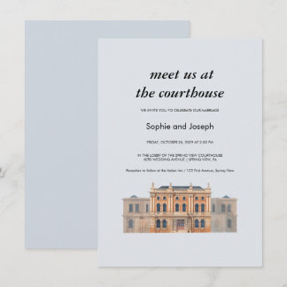 Carte d'invitation de mariage à la mairie à l'aqua