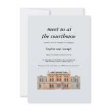 Carte d'invitation de mariage à la mairie à l'aqua