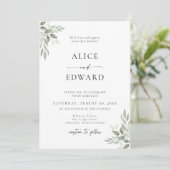 Carte d'invitation de mariage à la verdure de saug (Debout devant)