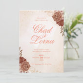 Carte d'invitation de mariage à l'aquarelle Fleur (Debout devant)