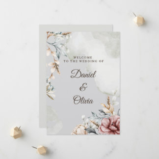 Carte d'invitation de mariage à l'aquarelle floral