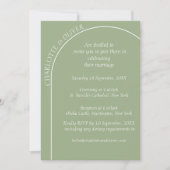 Carte d'invitation de mariage à l'arche en vert sa (Devant)