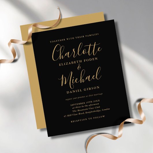Carte d'invitation de mariage à l'écriture Budget 