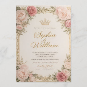 Carte d'invitation de mariage à motif floral éléga