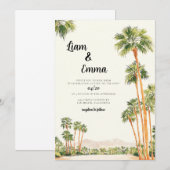 Carte d'invitation de mariage à Palm Springs (Devant / Derrière)