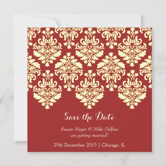 Carte d'invitation de mariage à retenir la date en (Devant)