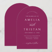 Carte d'invitation de mariage à simple arche avec (Devant / Derrière)