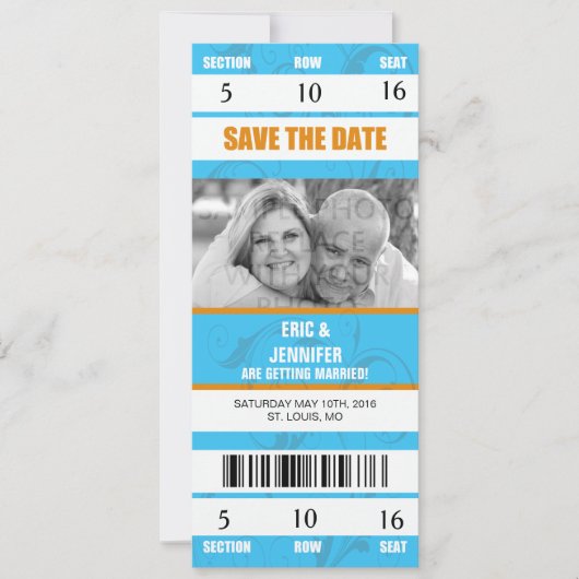 CARTE D'INVITATION DE MARIAGE À THÈME SPORTIF / DA (Devant)