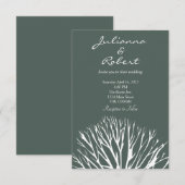 Carte d'invitation de mariage arbre de vie simple (Devant / Derrière)