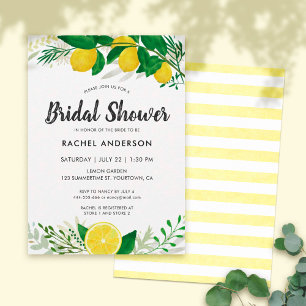 Carte d'invitation de mariage au citron frais