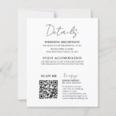 Carte d'invitation de mariage au code QR Eucalyptu (Dos)