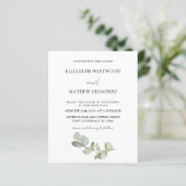 Carte d'invitation de mariage au code QR Eucalyptu (Debout devant)