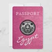 Carte d'invitation de mariage au passeport Magenta (Devant)