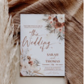 Carte d'invitation de mariage automnal boho bronzé