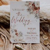 Carte d'invitation de mariage automnal boho bronzé
