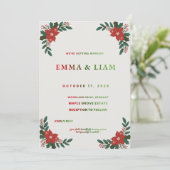 Carte d'invitation de mariage aux feuilles d'autom (Debout devant)