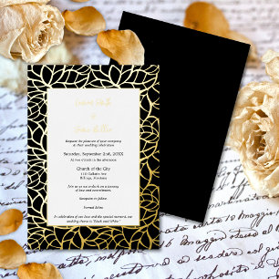 Carte d'invitation de mariage aux feuilles de papi