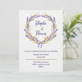 carte d'invitation de mariage aux fleurs à l'aquar (Debout devant)