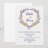 carte d'invitation de mariage aux fleurs à l'aquar (Devant / Derrière)