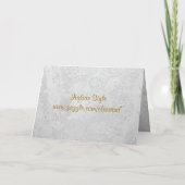 Carte d'invitation de mariage aux fleurs d'argent (Dos)