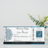 Carte d'invitation de mariage avec carte d'embarqu (Debout devant)
