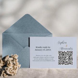Carte d'invitation de mariage avec QR Code élégant