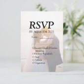 Carte d'invitation de mariage avec RSVP spéciale é (Debout devant)