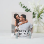 Carte d'invitation de mariage avec superposition d (Debout devant)